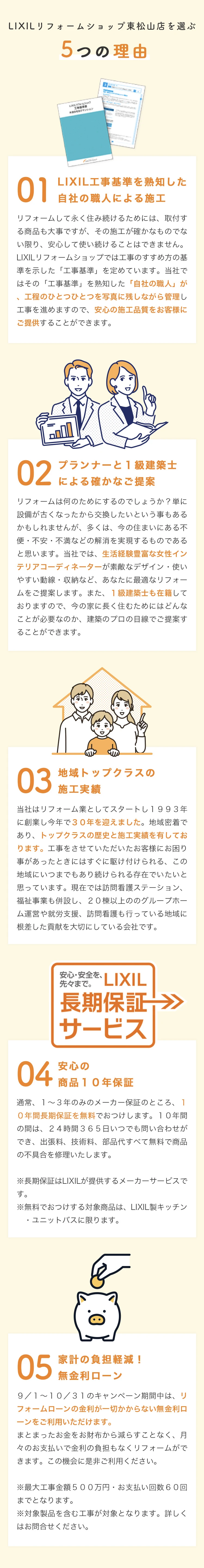 LIXILリフォームショップ東村山店を選ぶ5つの理由